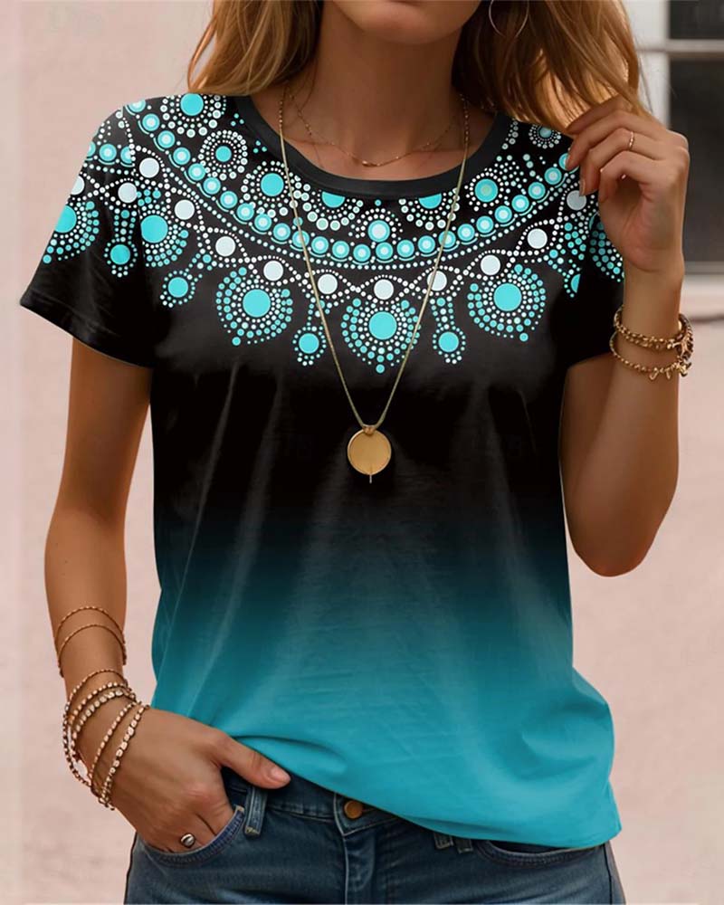 Blouse met gradiëntprint en casual stijl