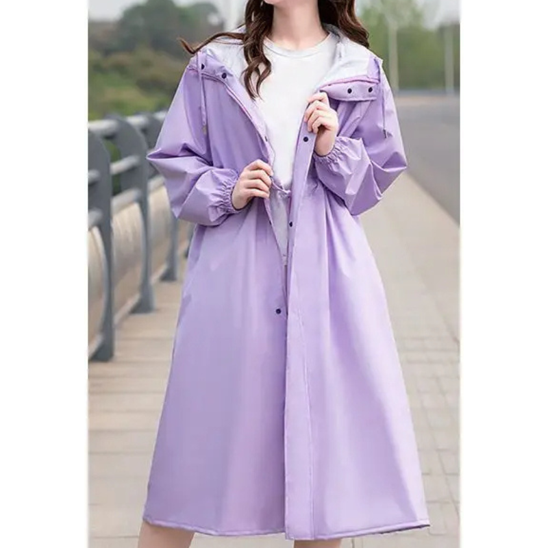 Waterproof damesjas - trendy lange regenjas voor vrouwen