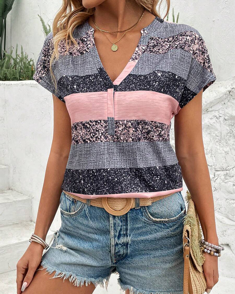 T-shirt V-hals Kortemig