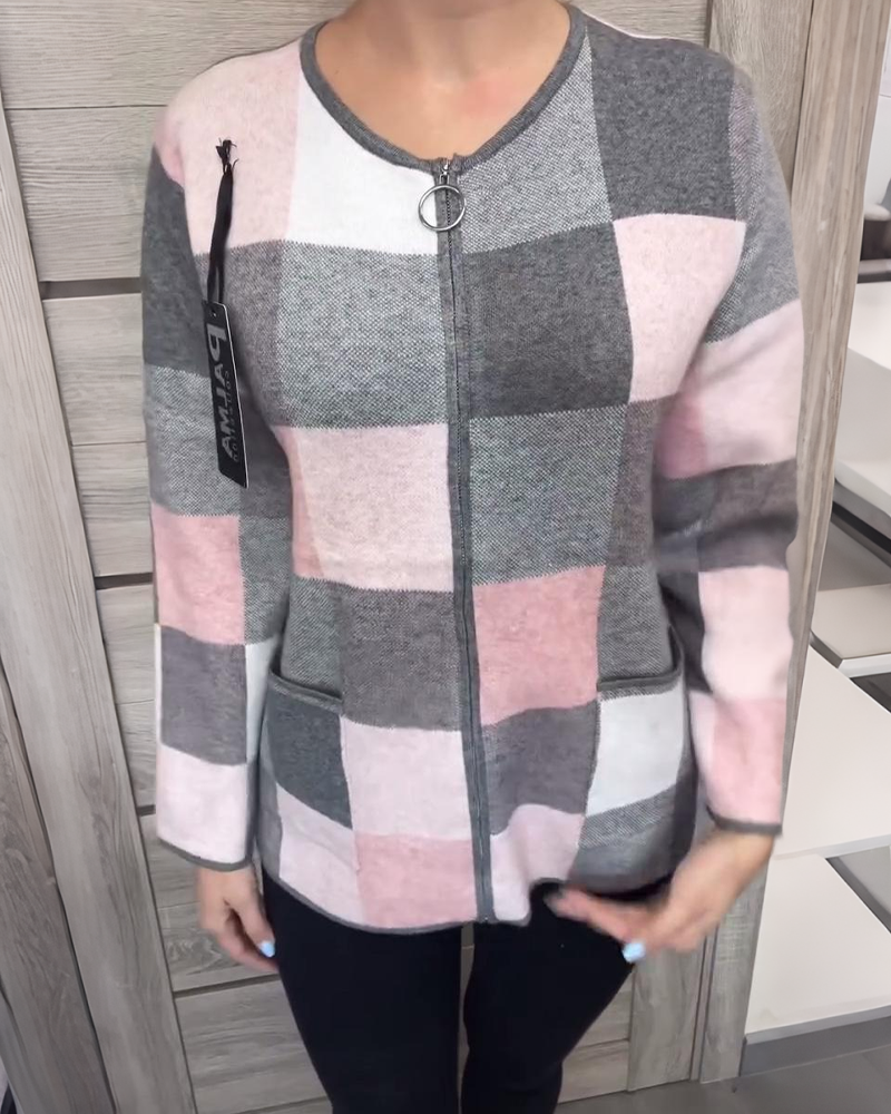 Vest Met Rits Modieus Ronde Hals