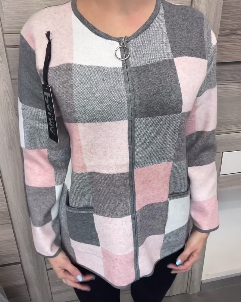 Vest Met Rits Modieus Ronde Hals