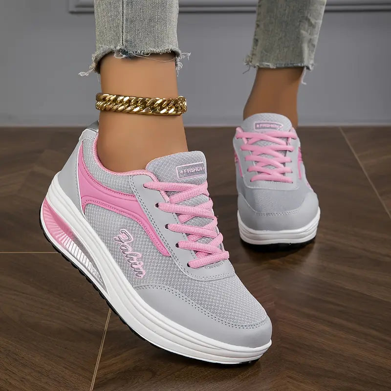Fashion sneakers - gezellige grijze dames trainers