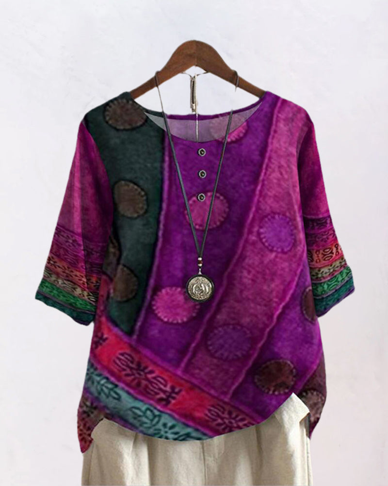 Casual top met halve mouwen