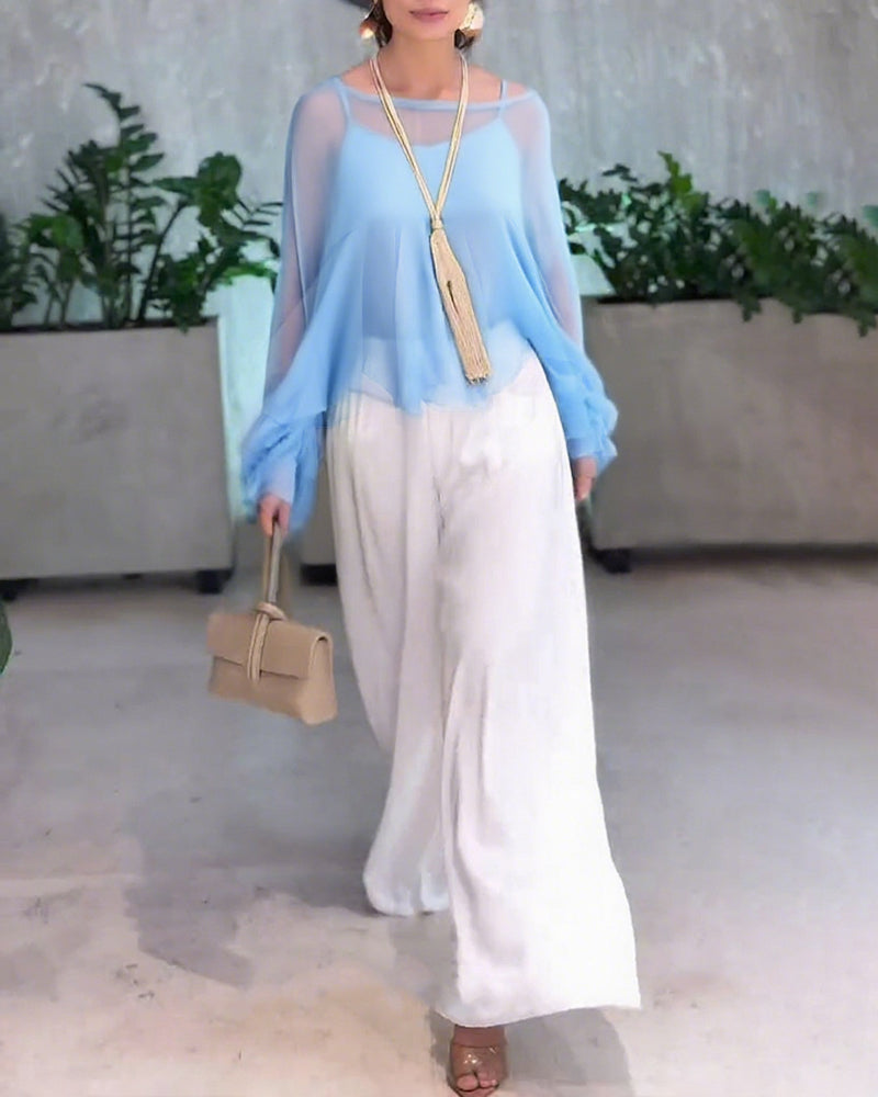 Blouse Met Stijlvol Effen Ontwerp