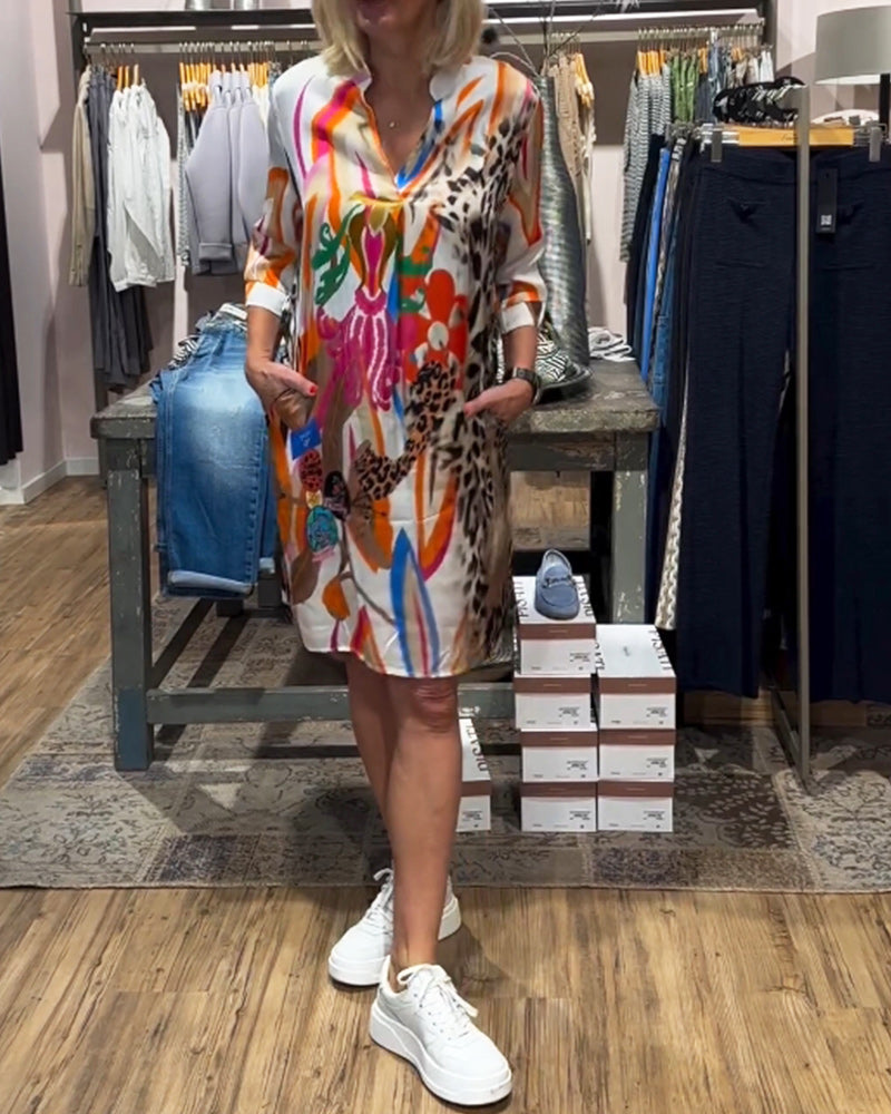 Dagelijkse casual kleurenjurk voor dames