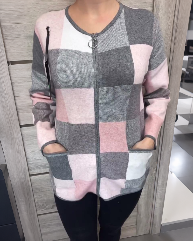 Vest Met Rits Modieus Ronde Hals