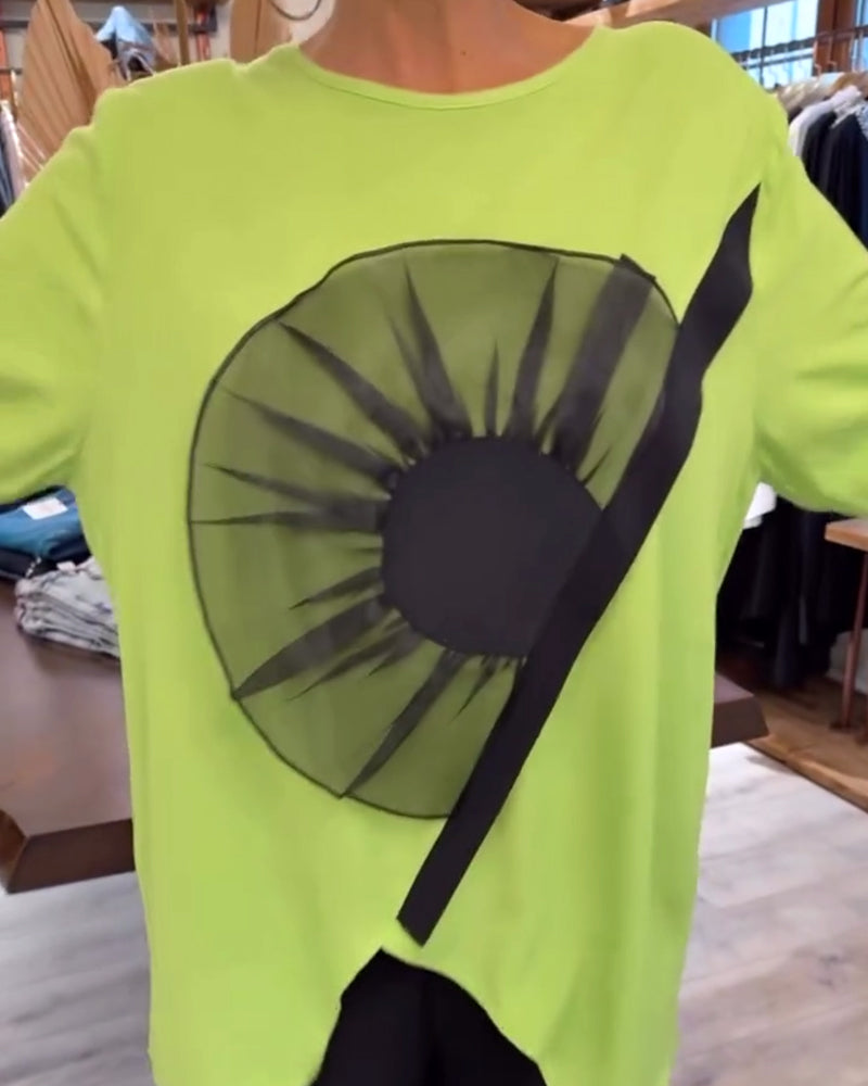 T-Shirt Bloemenprint Korte Mouwen Casual