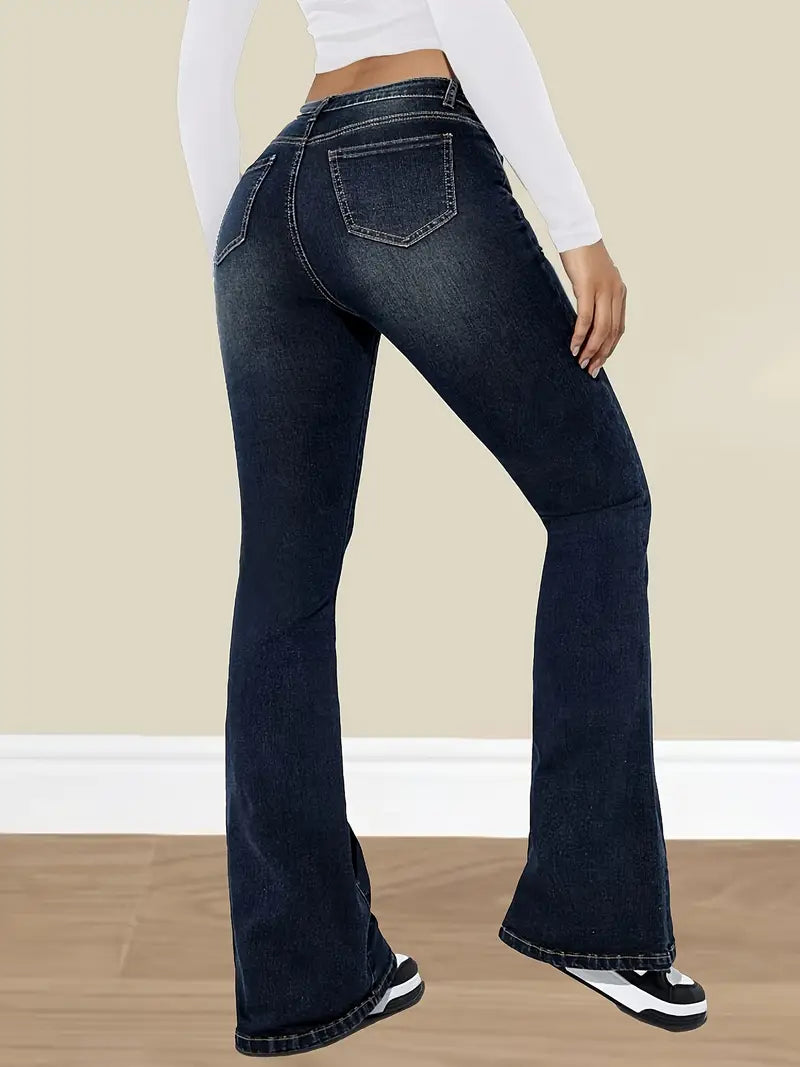 Dames bootcut & flared jeans in lichte stretchdenim - klassieke zwarte casual broeken voor elke gelegenheid