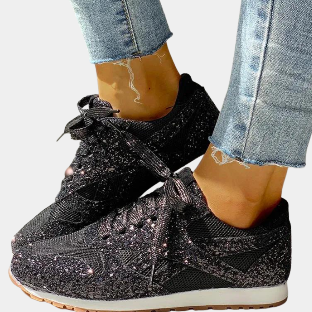 Sportieve sneakers - glinsterende dames trainers voor casual wear