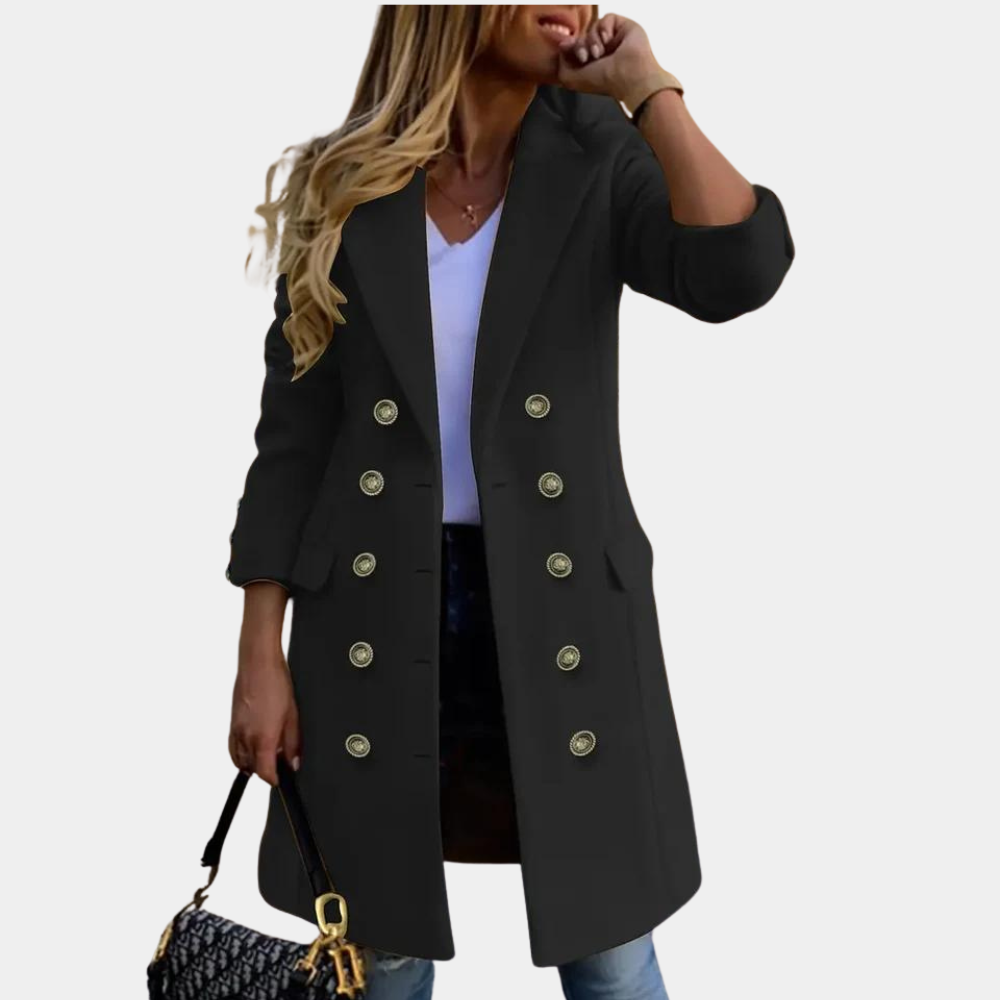 Gezellige double-breasted jas - stijlvolle damesouterwear