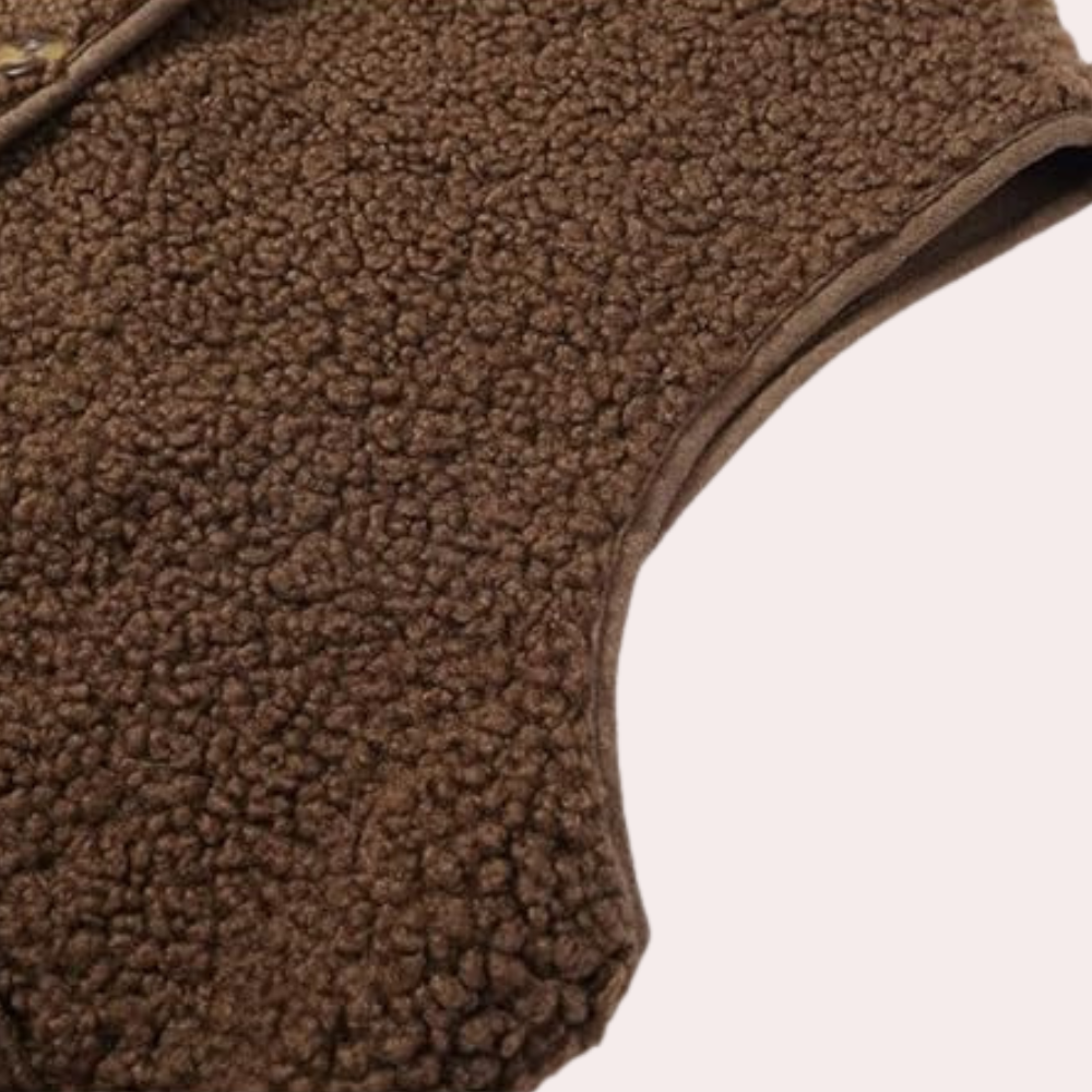 Sherpa vest - trendy knoop-up vest voor dames