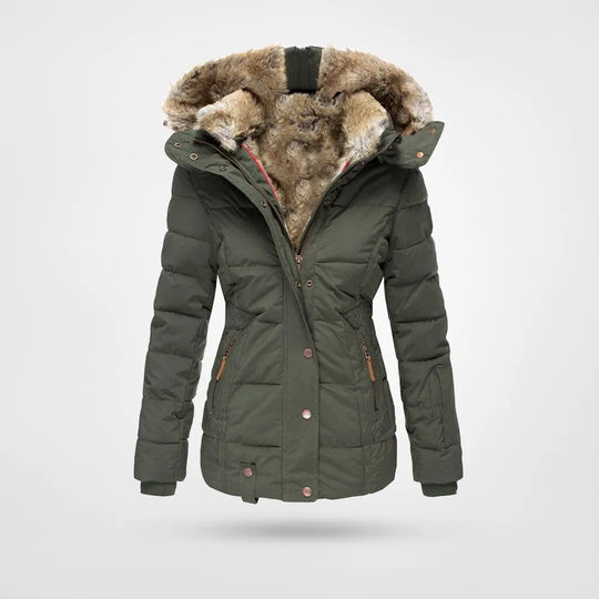 Pufferjas met capuchon - geïsoleerde dames winterjacket