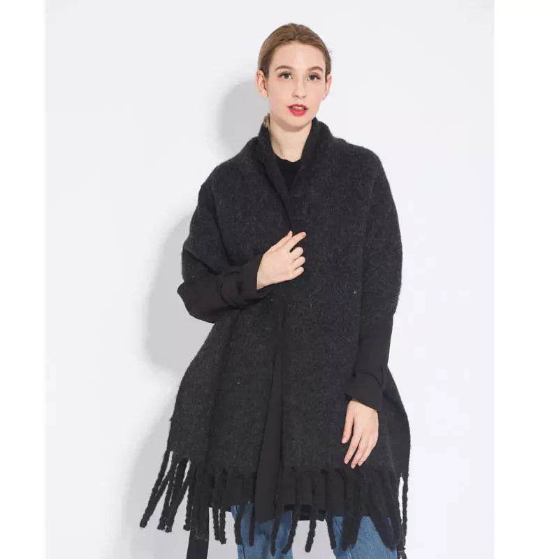 Chunky warme cashmere sjaal - elegante dames oversized wrap