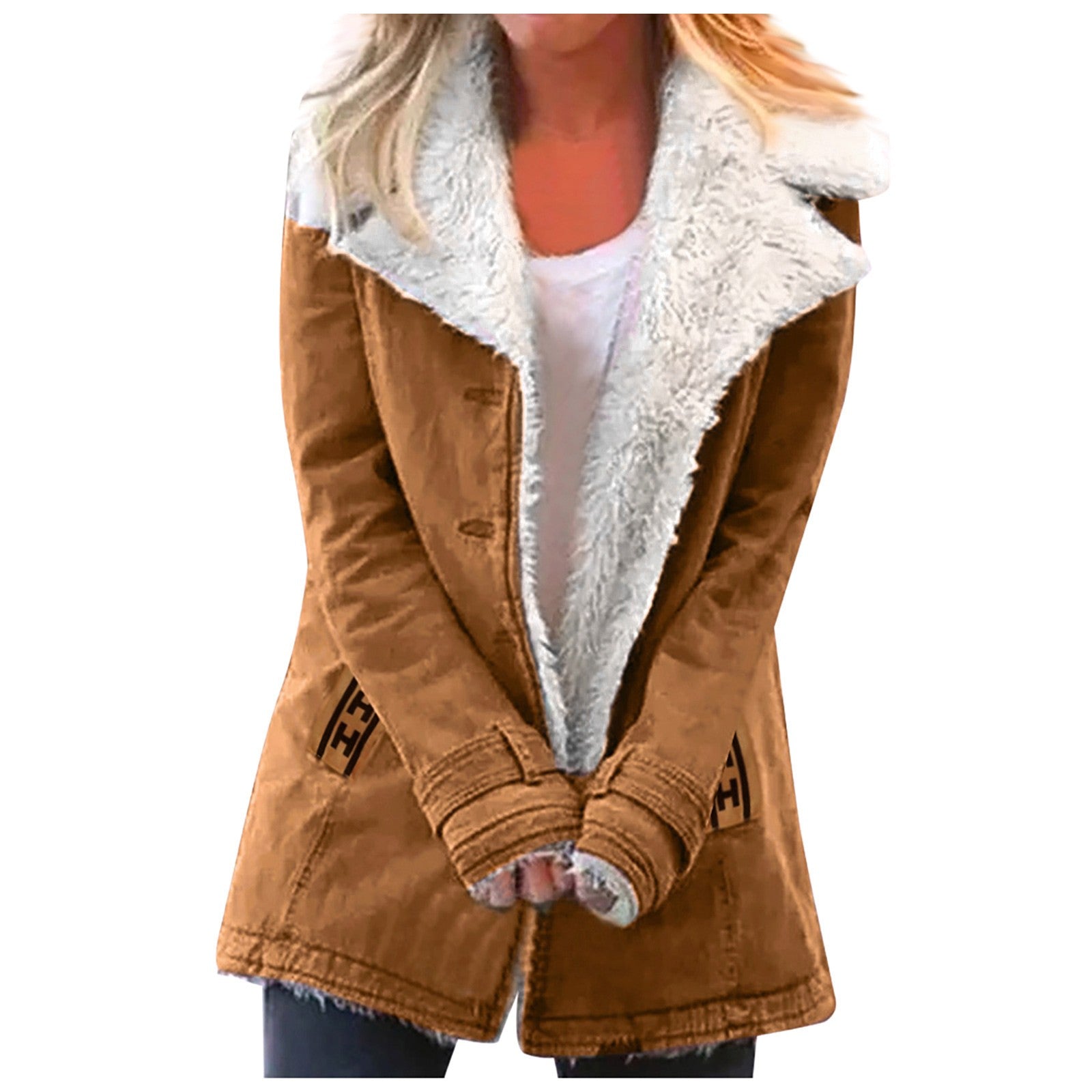Damesjas met faux shearling voering - elegante wintercoat voor vrouwen