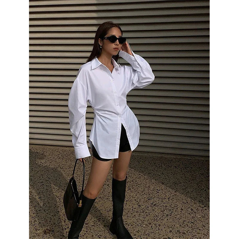 Witte oversized blouse met lange mouwen