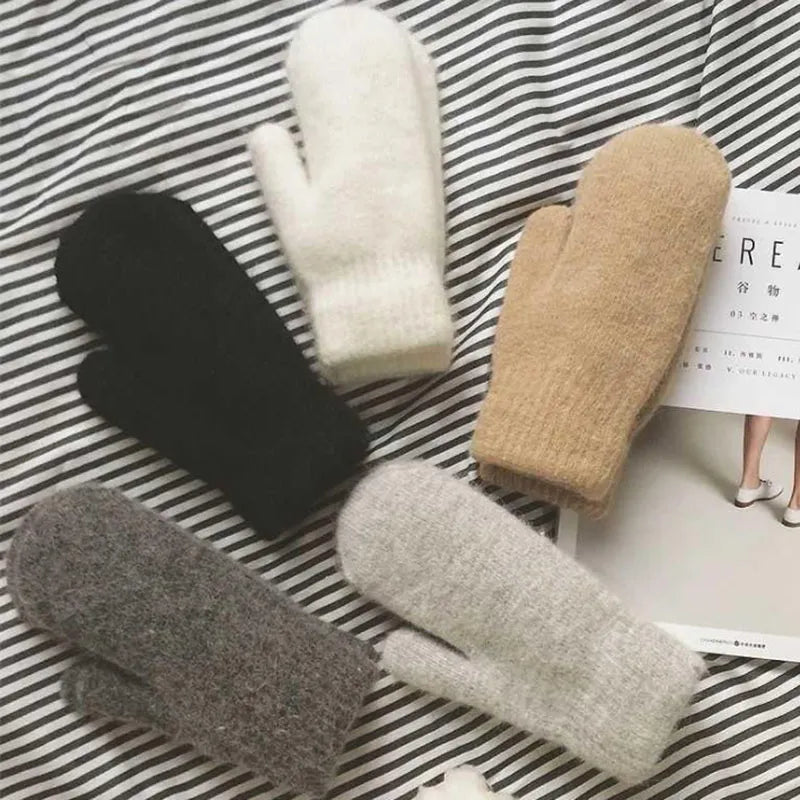 Wollen wanten - zachte gebreide dameshandschoenen