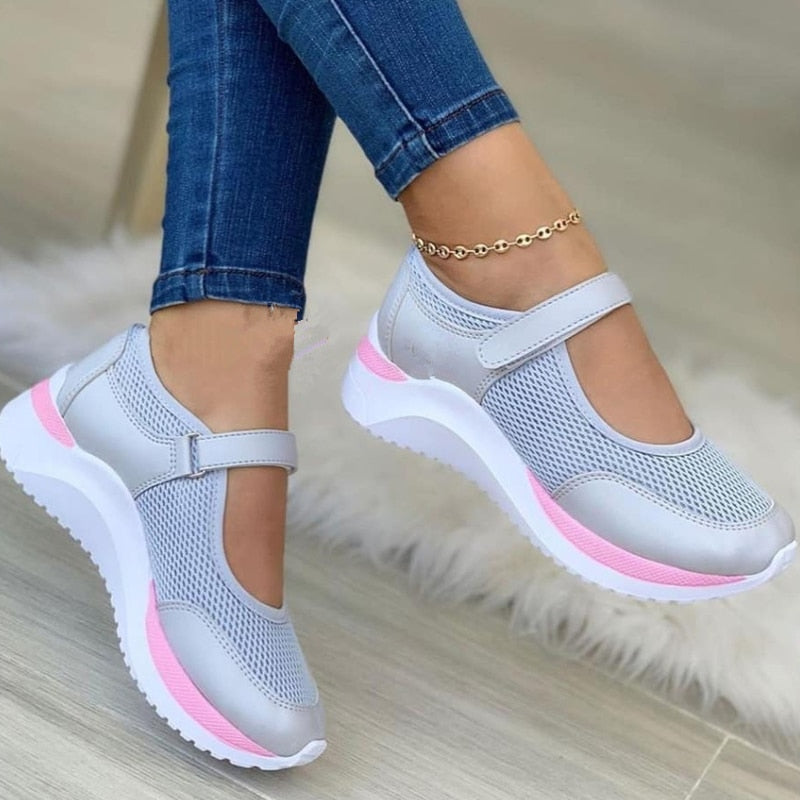Dames sneakers laag lichtgewicht mesh orthopedische trainers - casual dagelijks schoeisel met ondersteuning voor de voetboog