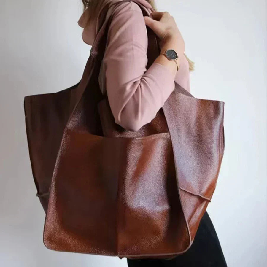 Vrouwen leren tote bag - praktische tas voor dagelijks gebruik