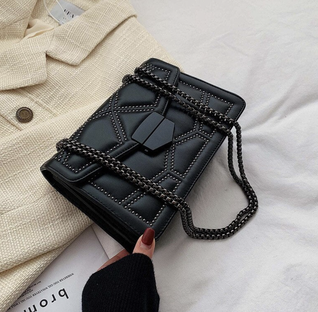 Vintage rivet ketting kleine schoudertas