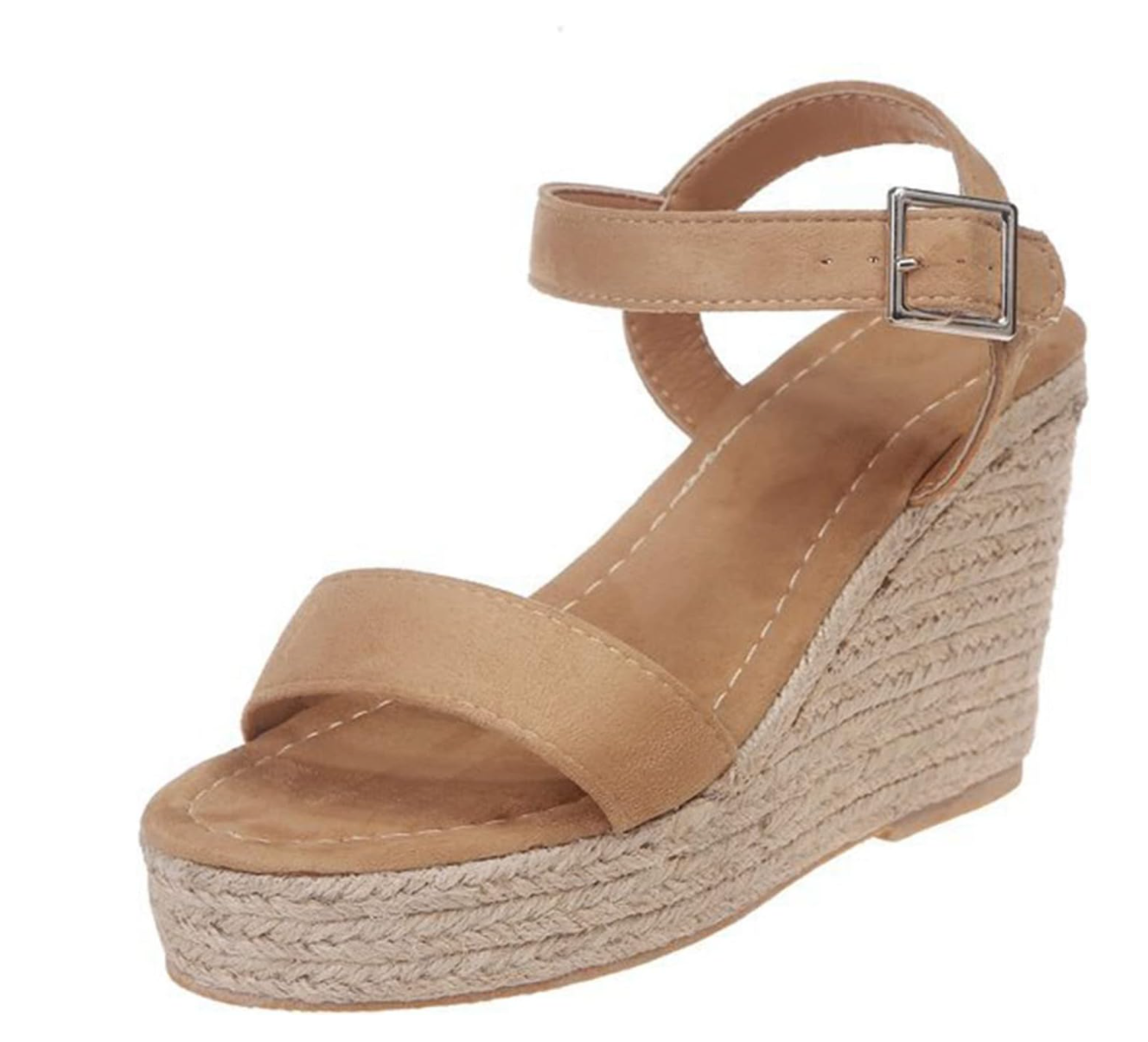 Beige sleehaksandalen met gesp