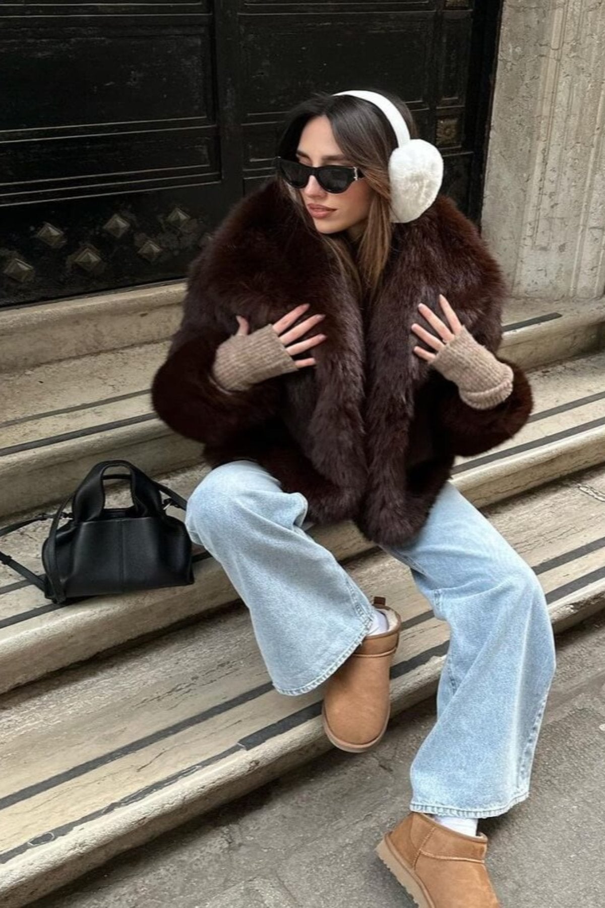 Minimalistische leren handtas dames - veelzijdige dagelijkse handtas