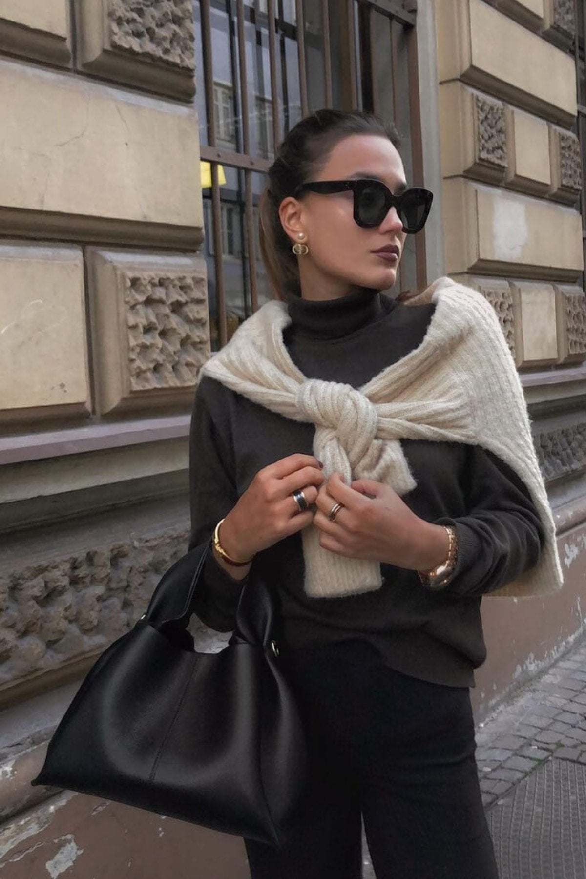 Minimalistische leren handtas dames - veelzijdige dagelijkse handtas