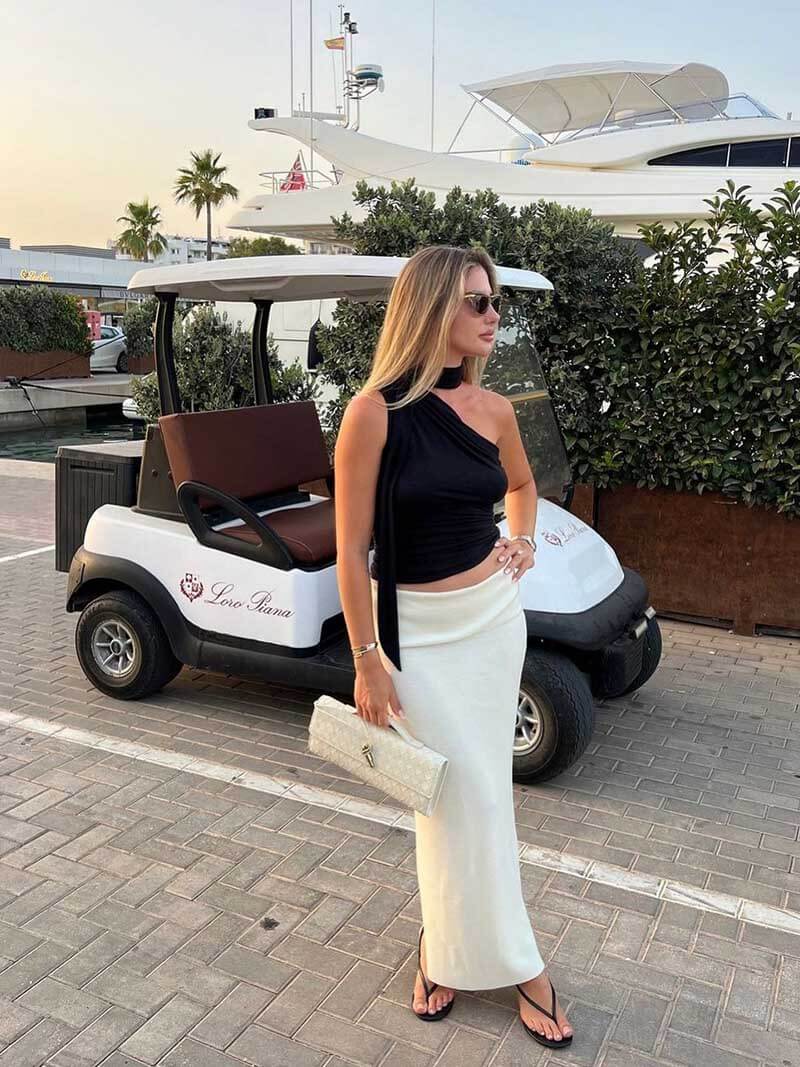 Leren klassieke handtas voor dames - slank en minimalistisch