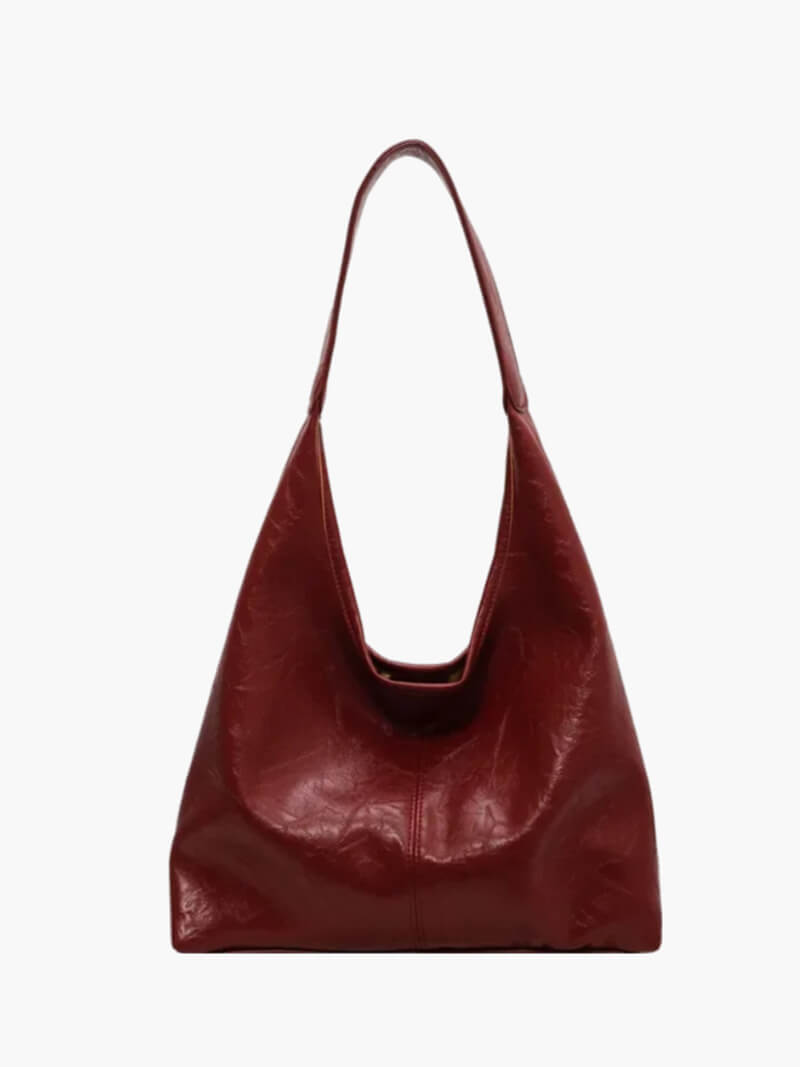 Minimalistische schoudertas dames - stijlvolle leren tas