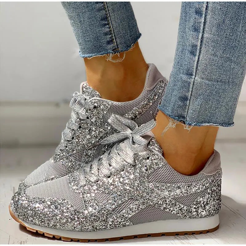 Dames sparkling sneakers - trendy en gezellige sportschoenen