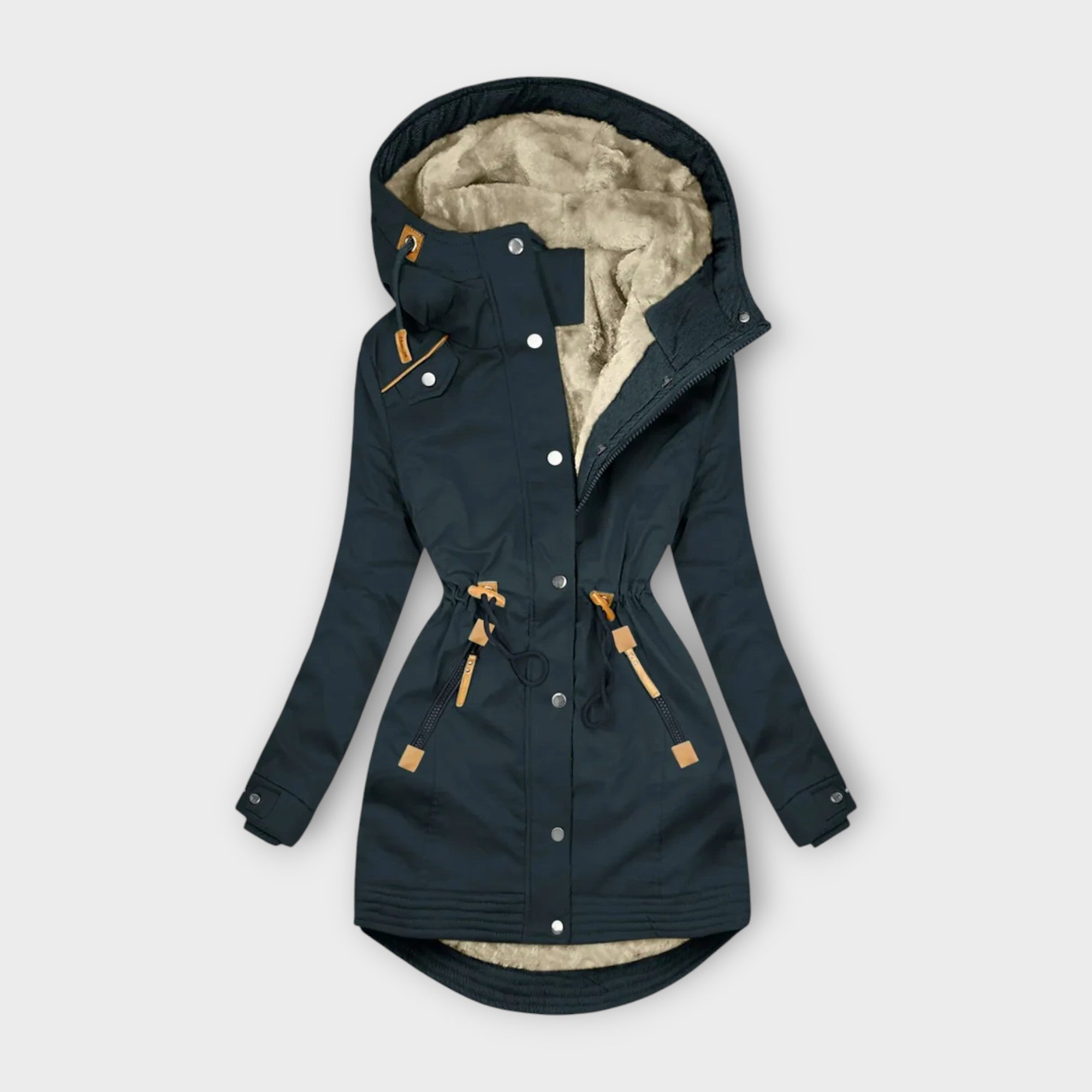 Winter parka jas - stijlvolle dames gewatteerde jacket met bontvoering