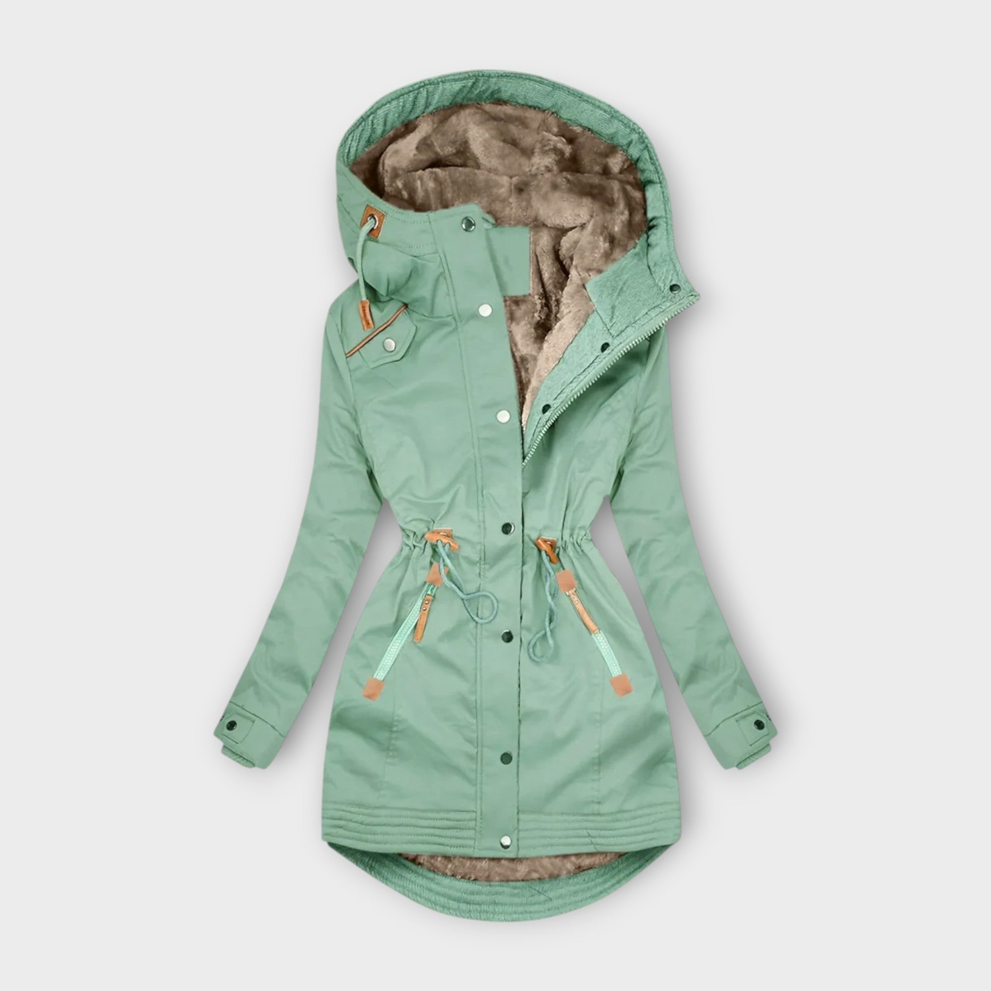 Winter parka jas - stijlvolle dames gewatteerde jacket met bontvoering