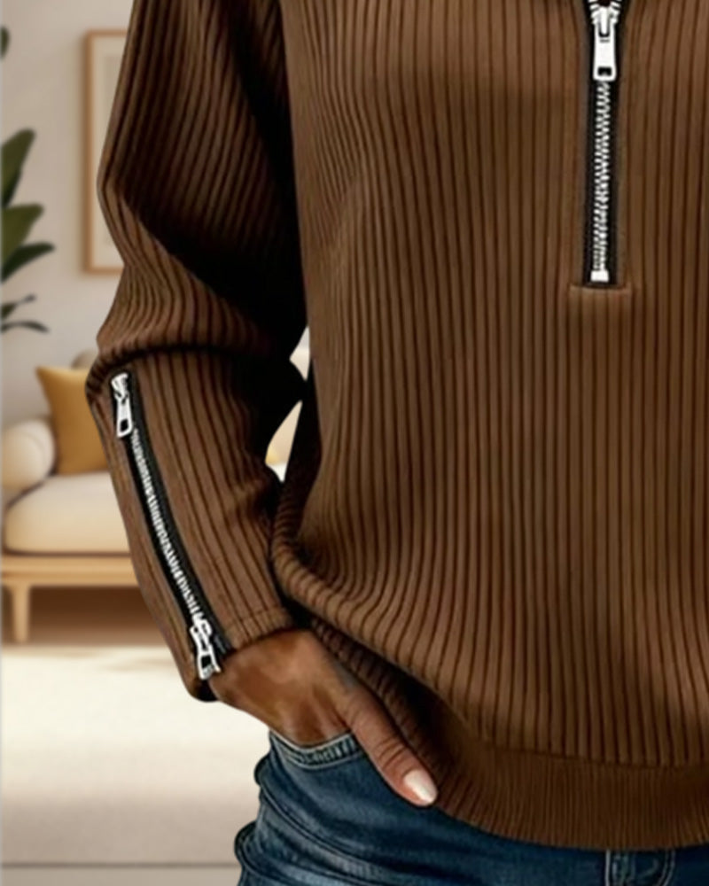 Trui Halfritssluiter Kraag Casual