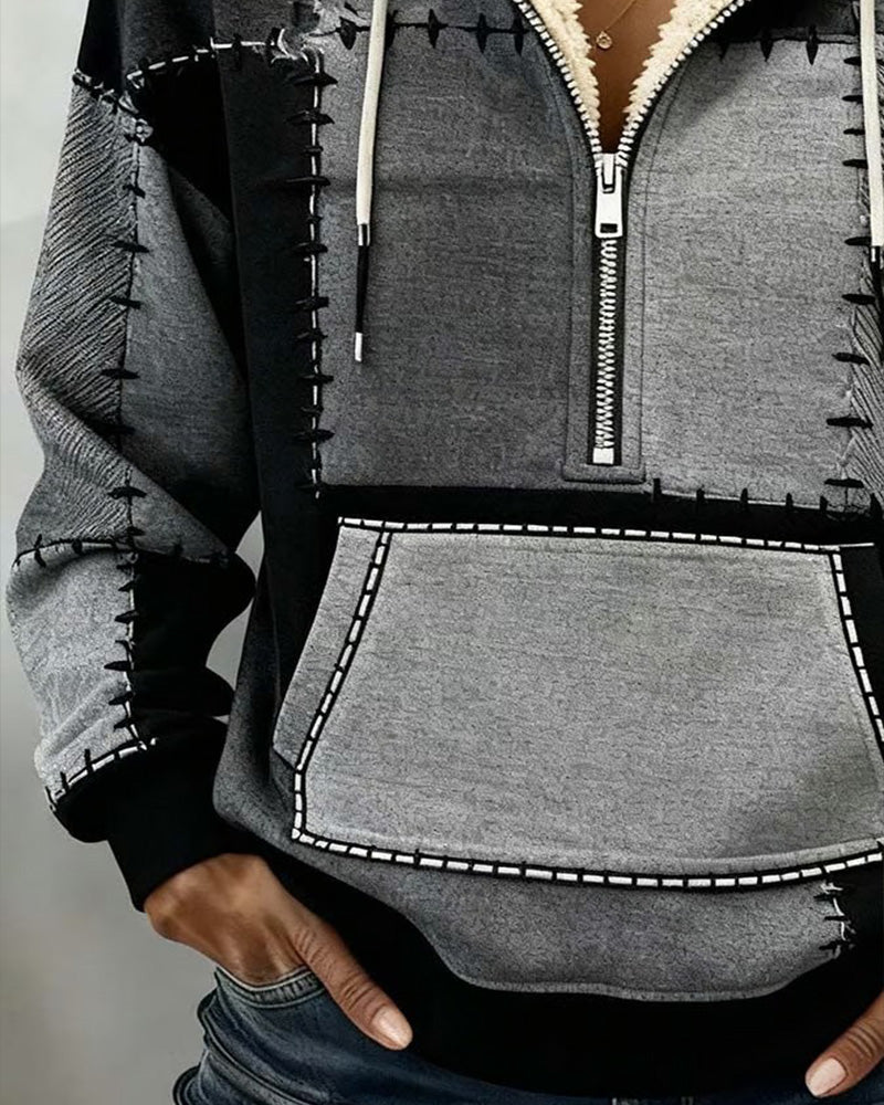 Trui Met Capuchon Met Halfrits En Zak