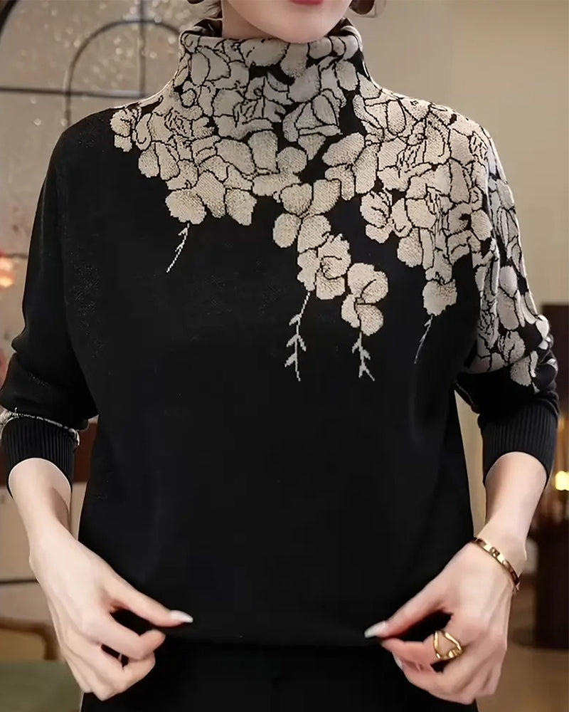 Trui Mode Coltrui Bloemenjacquard