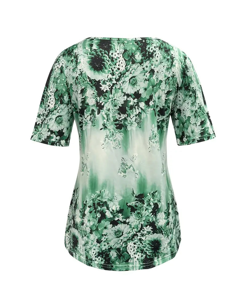 Blouse Korte Mouw Bedrukt Casual