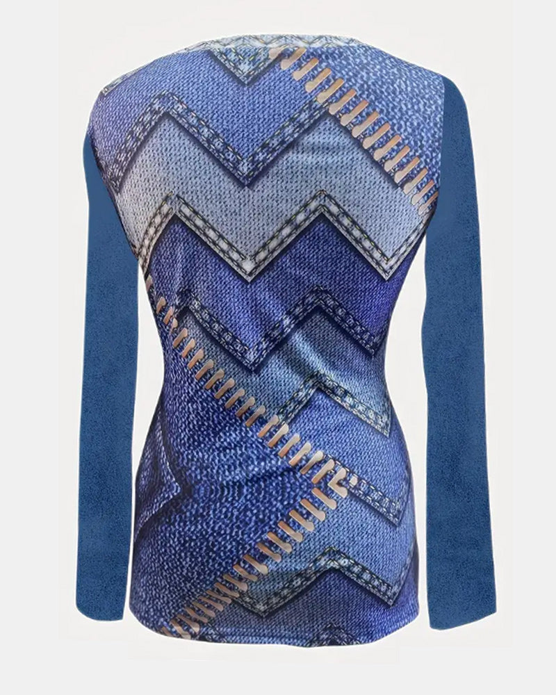 Golvende blouses met ronde hals voor dames