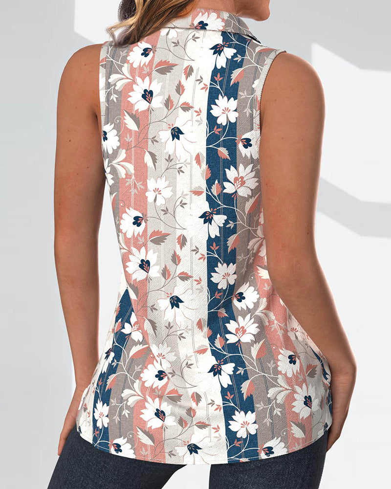 Casual mouwloze top met print