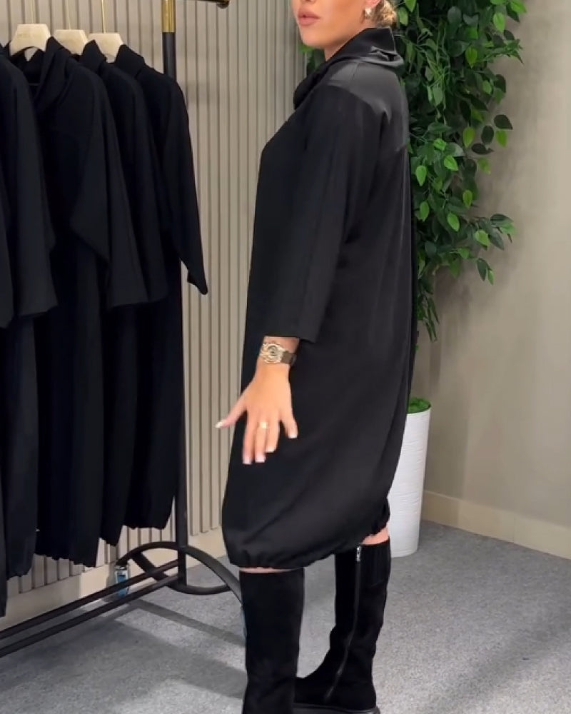 Jurk Stijlvolle 3/4 Mouw Cowl Hals