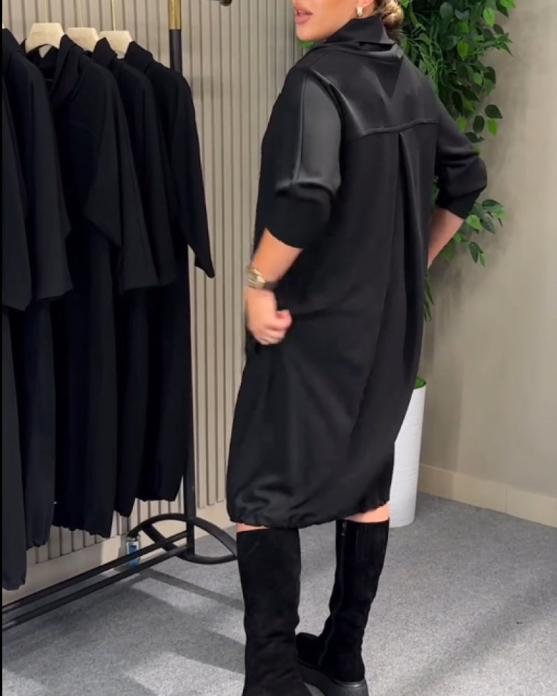 Jurk Stijlvolle 3/4 Mouw Cowl Hals