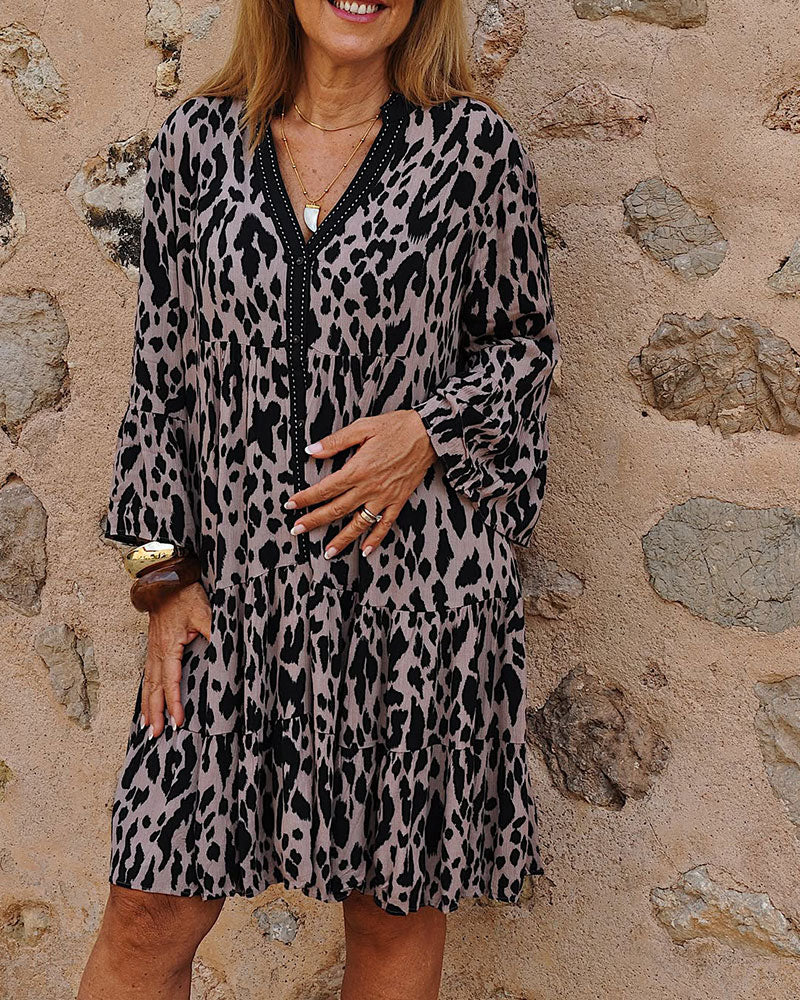 Jurk V-Hals Luprint Rechte