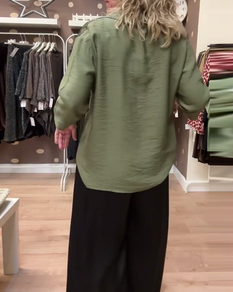 Casual overhemd met revers en luipaardprint en knoopjes