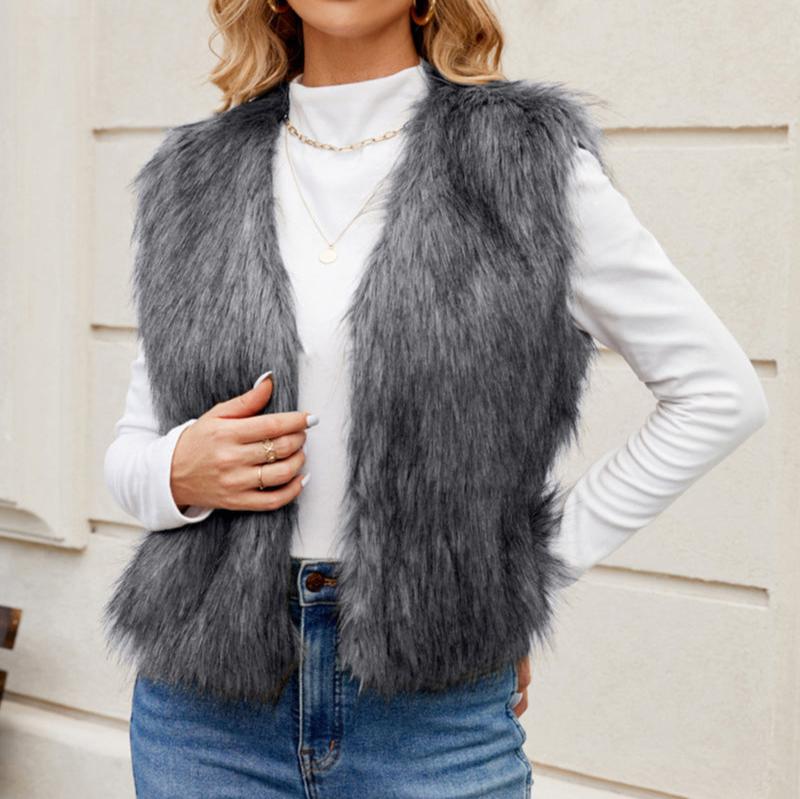 Faux fur vest - trendy gelaagde jas voor dames