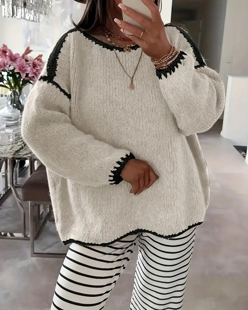 Trui casual losse ronde hals