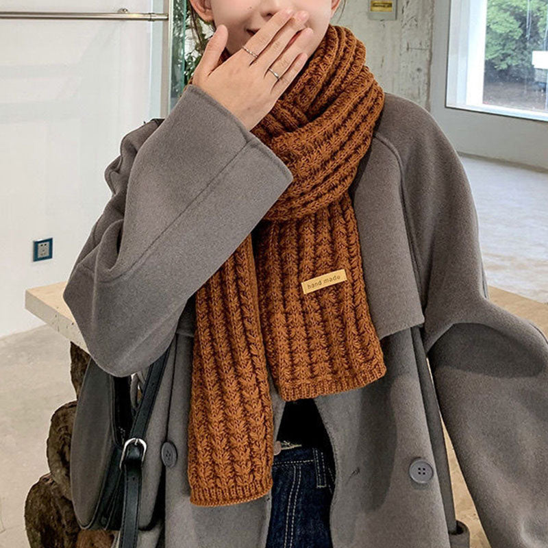 Chunky gebreide sjaal - stijlvolle dames scarf van wolmix