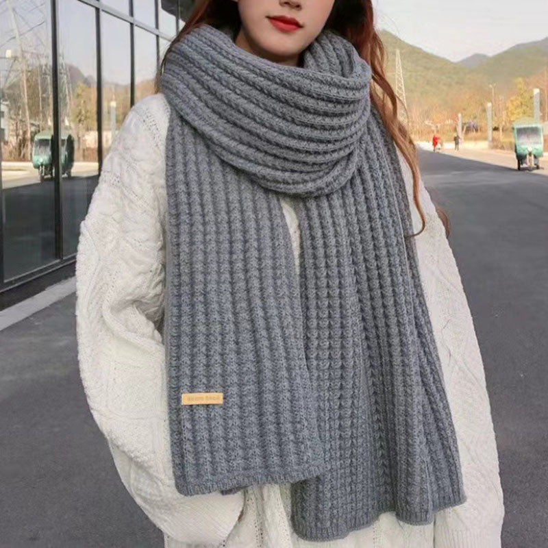 Chunky gebreide sjaal - stijlvolle dames scarf van wolmix