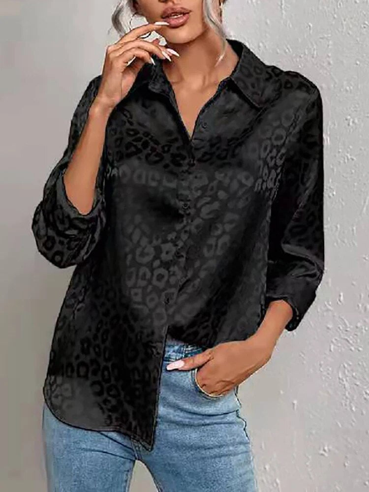 Dames casual shirt lichtgewicht blouse met luipaardprint - stijlvol voor elke dag