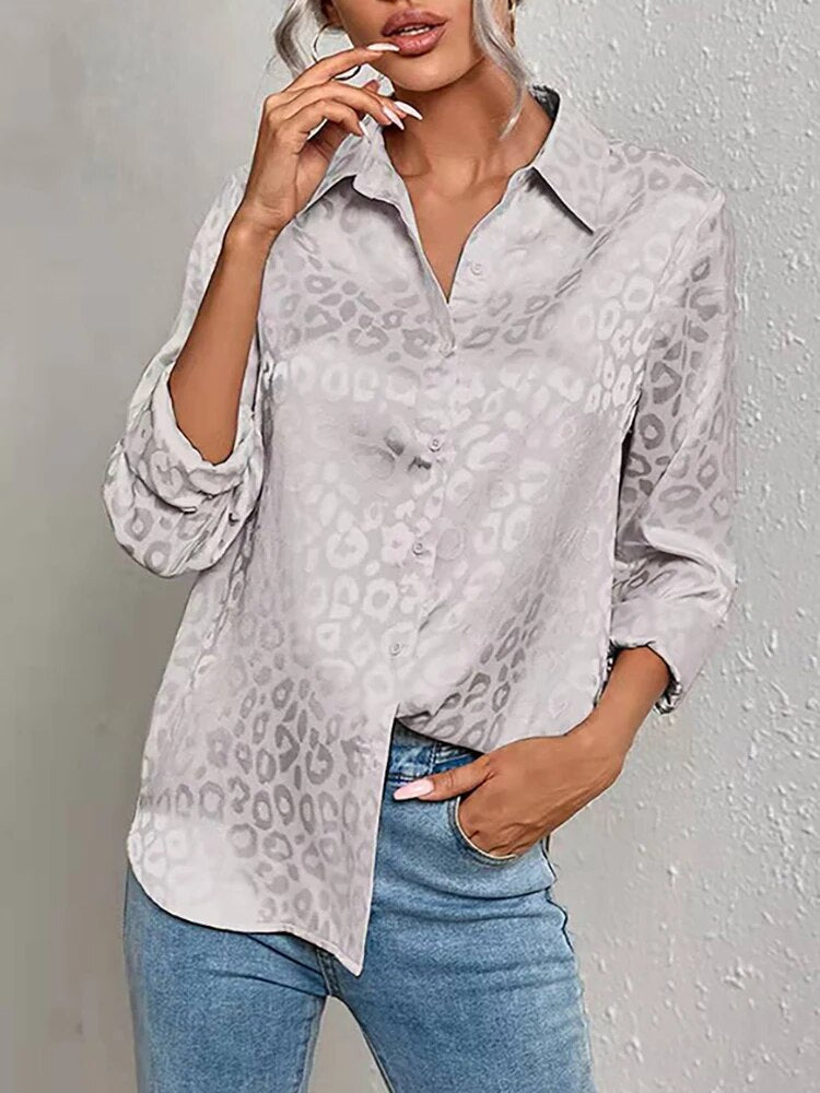 Dames casual shirt lichtgewicht blouse met luipaardprint - stijlvol voor elke dag