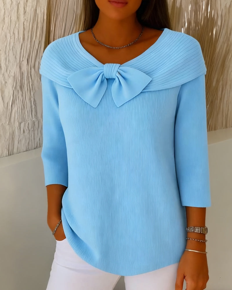 Pullover Met Sjaaldetail Strik En Ronde Hals