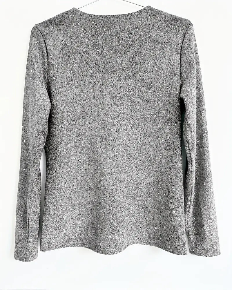 Blouse V-Hals Casual Lange Mouwen