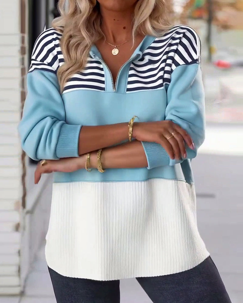 Sweatshirt casual patchwork contrastkleur